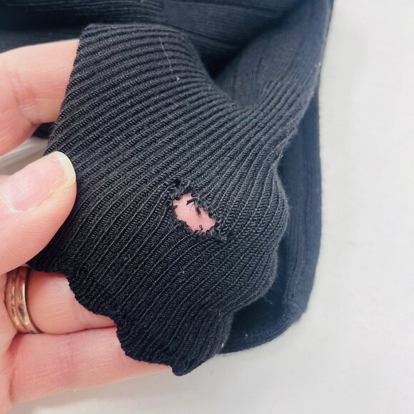 Hue Womens One Size Fits Most Scalloped Turncuff Sock 3 Pairs Black FLAW 688 - Picture 7 of 7